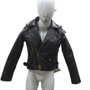 Customised All-Season Cow Skin for Crocodile Embossed <b>Biker</b> Style Black Leather <b>Jacket</b> Wholesale Supply From Pakistan - Product Image 1