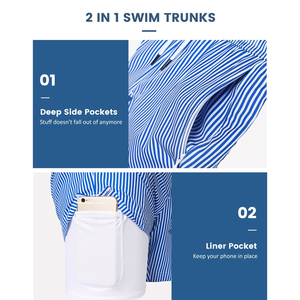 กางเกงขาสั้นผู้ชายคุณภาพสูง ผ้าฝ้าย 100% ระบายอากาศได้ดี แห้งเร็ว กันลม เป็นมิตรกับสิ่งแวดล้อม ลายฮาวาย สำหรับเล่นกีฬาและว่ายน้ำ - Product Image 3