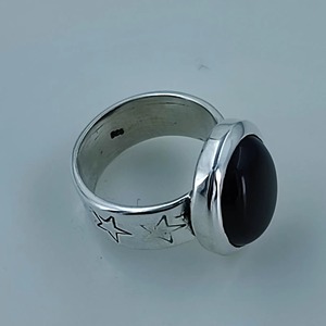 Black Onyx <b>Ring</b> 925 Sterling <b>Silver</b> Handmade Boho <b>Statement</b> Promise <b>Ring</b> for Women Natural Oval Black Onyx <b>Ring</b> July Birthstone - Product Image 5