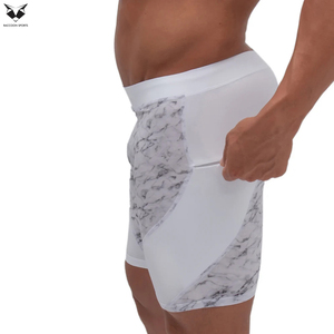 2026 New Arrival Top Quality Gray Marble Printed Design Good Selling Highest Quality Compression Shorts Workout Performance - Product Image 4