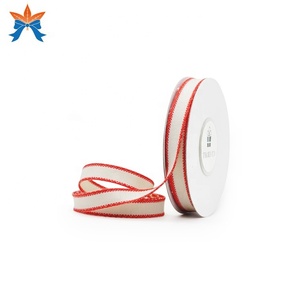 Cinta de algodón Natural, personalizada, 3/8 en marfil, rayas - Product Image 5