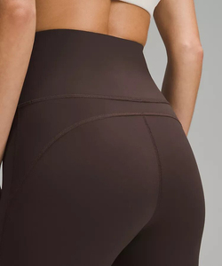 High Waist Ribbed <b>Flared</b> <b>Leggings</b> Full Length Seamless Stretch Yoga Pants Solid Color Spandex Nylon Women's Activewear - Product Image 3