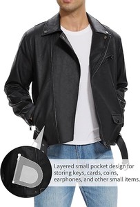 Chaquetas Casuales de Cuero Genuino de Piel de Oveja para Hombre, Diseño Único, Alta Calidad, Manga Larga, Estilo Elegante, Ropa de Invierno Ecológica - Product Image 2