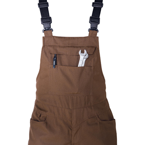 Peto vaquero marrón para hombre, color liso, peso medio, ropa de trabajo, corte regular de primavera con bolsillos - Product Image 5
