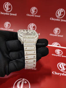 Personalización profesional hecha a mano de alta calidad VVS Moissanite Diamond Iced Out Hombre Mujer Reloj de acero inoxidable de lujo - Product Image 3