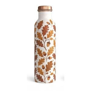 Bouteille d'eau en cuivre pur à motif de carreaux marocains imprimés sur mesure, écologique, pour la santé ayurvédique, le fitness et les boissons sportives - Product Image 2