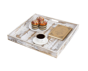 Plateau de service en bois blanc vieilli de bonne conception Nouveau style pour plateau de service alimentaire et plateau de service à thé Décoratif Maison Cuisine - Product Image 2