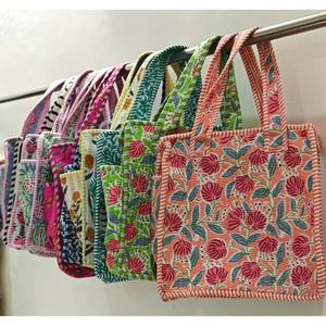 Sac fourre-tout en coton à imprimé indien fait main, petit sac de shopping, mini sac à main pour femme, cadeau bohème pour elle - Product Image 6