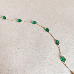 Best Selling Trendy Natural Emerald <b>Gemstone</b> Bezel 925 Silver 18k Gold Plated Chain Adjustable Wedding Gift Women Charm <b>Bracelet</b> - Product Image 5