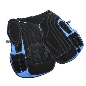 Tablier de protection pour ferrageur, long, avec 6 poches pour couteaux et aimant pour clous, boucle de ceinture à dégagement rapide, construction en maille respirante - Product Image 1