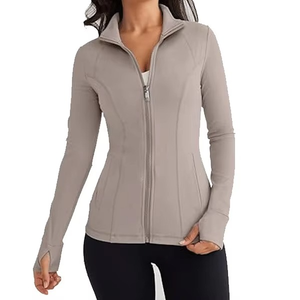Best Superior Quality <b>Women</b> Winter Yoga Jacket Canvas <b>Mesh</b> Asymmetric Front Zipper Lightweight Long Sleeve Breathable - Product Image 1