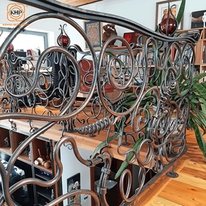 Barandilla de escalera de hierro forjado KHP, hermosa, de alta calidad, tratada térmicamente, resistente, fácil de instalar, decorativa para casas modernas. - Product Image 2