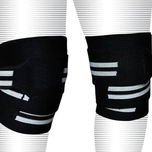 Rodillera Tejida Transpirable con Protección, Universal, Unisex, Negra con Rayas Verde Lima - Product Image 4