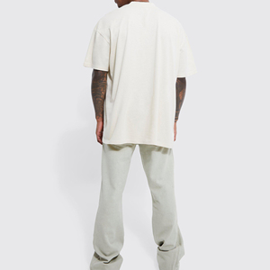 T-shirt Homme Oversize Hip Hop Uni à Manches Courtes et Épaules Tombantes, 100% Coton 220g, Respirant, Séchage Rapide, Écologique – Meilleure Vente - Product Image 4