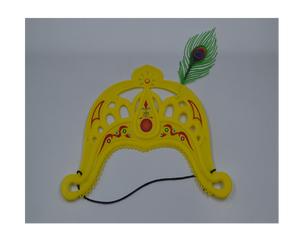 Corona Decorativa Tradicional Krishna Mukut para el Festival de Adoración del Ídolo Laddu Gopal Bal Krishna y Decoración de Templos - Product Image 1