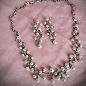<b>Pearl</b> <b>Necklace</b> <b>Set</b> Bridal <b>Pearl</b> Jewelry <b>Set</b> Statement <b>Pearl</b> <b>Necklace</b> Earrings Wholesale Supplier - Product Image 4