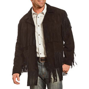 Chaqueta de Cuero de Oveja Estilo Vaquero para Hombre, Cuello Alto, Directo de Fábrica - Product Image 3