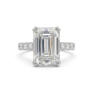 Luxury 10.3ct Lab Grown <b>Emerald</b> Cut Diamond <b>Ring</b> 8.5ct Solitaire PT950 Platinum IGI Certified Engagement Wedding Party - Product Image 2