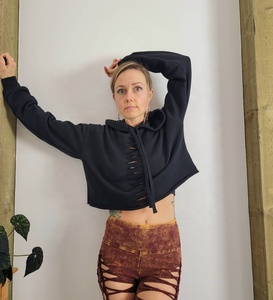 Hoodie court en lin pour femme à prix abordable – T-shirt d'été en lin pour femme – Chemise de plage - Product Image 2