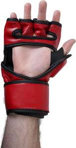 Gants de MMA demi-doigts en PU avec support de poignet auto-agrippant, légers pour l'entraînement de boxe et d'arts martiaux, unisexe - Product Image 2