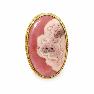 Wholesale Rhodochrosite Brass <b>Frame</b> Groove Cabochon | <b>Pink</b> Natural Gemstone Brass Pendant Setting for Jewelry Making - Product Image 2