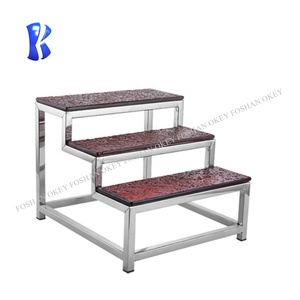 OKEY Fournitures de Restaurant – Présentoir Alimentaire de Luxe en Acier Inoxydable Argenté, Rehausseur de Buffet pour Événements et Fêtes - Product Image 6