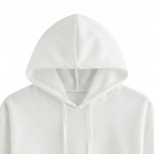 Sudadera con Capucha Corta Blanca para Mujer, con Logotipo Personalizado al por Mayor, Manga Larga con Rayas, Sudadera Informal de Punto para Otoño e Invierno - Product Image 5