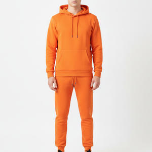 Ensemble de survêtement décontracté d'hiver pour homme, imprimé par transfert thermique, 100 % coton, séchage rapide, léger, pour l'entraînement – Vente en gros - Product Image 1