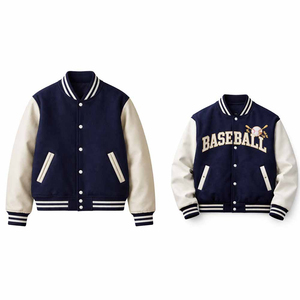 Veste de baseball en satin personnalisable de haute qualité, style universitaire, col rabattu, sublimation, coupe-vent, broderie en peau de mouton - Product Image 3