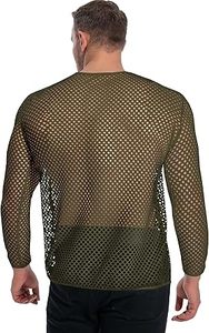 Breathable Man Mesh Cover up See Through <b>Fishnet</b> T-Shirt Muscles Fit Skinny Gym Bodybuilding Hip Hop Style T-shirts Washed Shirt - Product Image 5