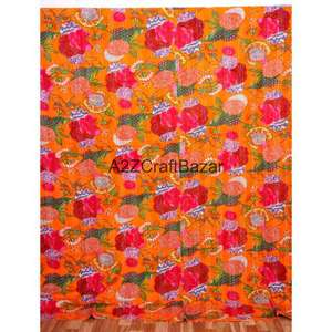 Edredón Kantha de Algodón Orgánico, Estampado, Hecho a Mano en India, Vintage, Cosido a Mano, para Uso en Hoteles, Ecológico, para Todas las Estaciones - Product Image 6