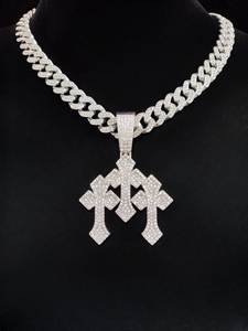 Divine Export IGI Certified Lab Grown Moissanite Cuban Link Sterling Silver 18K Gold Plated Custom <b>Name</b> Hip Hop <b>Chain</b> - Product Image 1