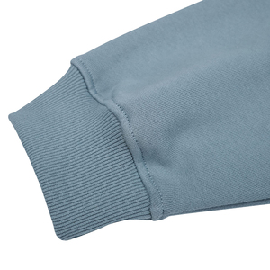 Sudadera con Capucha Azul Claro para Hombre, Logotipo Paisley Bordado en la Parte Delantera, Corte Regular Informal, Tejido de Algodón y Felpa Lavada para Invierno - Product Image 3