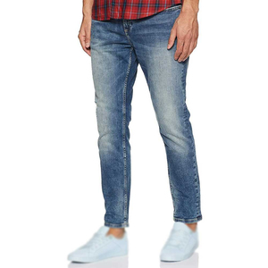 Jean en denim extensible coupe droite bleu clair pour jeunes hommes – Nouvelle collection - Product Image 1