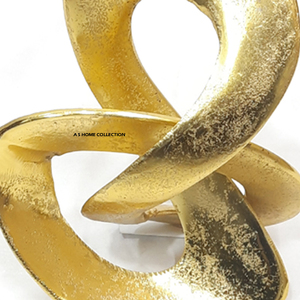 Objeto Decorativo Tallado a Mano en Metal con Acabado en Color Dorado, Escultura Artesanal de Aluminio para Decoración del Hogar o Escritorio - Product Image 2