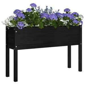 Ensemble de 2 pots et jardinières en pin massif noir 43,3 x 12,2 x 27,6 pouces - Product Image 5