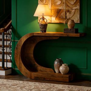 <b>C</b>-<b>Shaped</b> Modern Accent Console <b>Table</b> for Hallway Use - Product Image 3