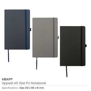 Appeel <b>A5</b> PU <b>Notebooks</b> with Elastic Band Pen Loop Bookmark - Product Image 6