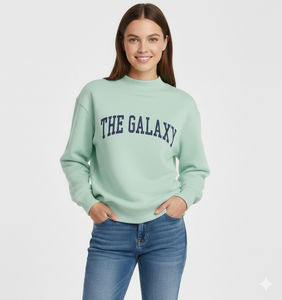 Sweat-shirt pour femme en gros, tissu de haute qualité, respirant, écologique, avec logo personnalisé, col montant, manches longues, pull-over - Product Image 2