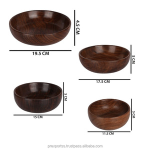 Handmade Wood Serving Bowl and Melamine Fruit Bowl Set Elegant Home Decor and Everyday <b>Dinnerware</b> for Comfort Dining - Product Image 2