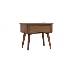 High Quality Mid Century Modern <b>Side</b> <b>Table</b> Narrow Nighstand <b>Table</b> with <b>Storage</b> Drawer Walnut Finish for Bedroom Living Room - Product Image 1