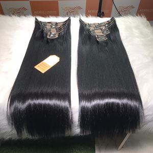 Extensiones de cabello humano Real con Clip, pelo liso Natural, Color negro, oferta - Product Image 3