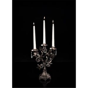 เชิงเทียนโลหะสีดำทรงสูงแบบขายส่ง - เชิงเทียนคริสตัลหรูหรา 5 แขน สำหรับโรงแรม งานเลี้ยง และโต๊ะงานแต่งงาน - Product Image 2