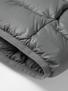 Professional Jacket OEM Hooded Down Puffer Jacket <b>Windproof</b> Solid Color Zipper Closure Casual Winter Wear Regular Fit Gray - Product Image 3