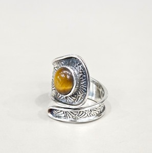 Natural <b>Tiger</b> <b>Eye</b> <b>Ring</b> 925 Sterling Silver Handmade Golden Brown Gemstone Wrap Statement <b>Ring</b> Gift for Women - Product Image 3