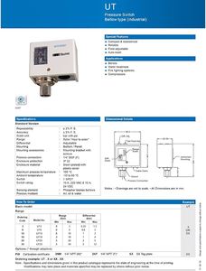 Interruptor de Presión con Reinicio Automático Baumer UT10, 1/4 BSP, 0-10 Bar, SPDT, 15A, 220V, Diferencial Ajustable, IP32, para Compresor, Bomba, Caldera - Product Image 3
