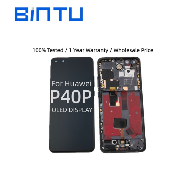 Original Tela Ecran for huawei 40pro with Frame Mobile Phone OLED Display Touch Digitizer Screen Spare Part Assembly Replacement