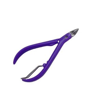 Coupe-ongles violet en acier inoxydable, lame tranchante, mâchoire plate 10 mm, portable pour doigts d'adultes, style simple - Product Image 1