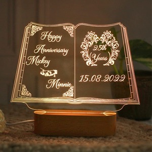 Lampe LED pour couple la plus vendue, lumière personnalisée avec photo et œuvre d'art romantique, personnalisable pour la décoration de chambre à coucher, anniversaire - Product Image 4