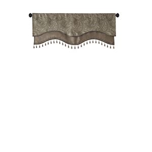 Asta finestra Jacquard Pocket mantovana con perline blu/marrone 50x18 "eleganti tende e mantovane - Product Image 4